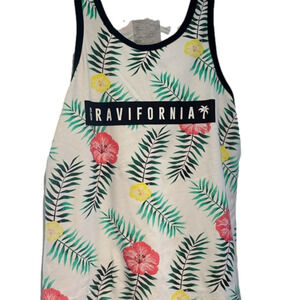 ⛵️ Sunset Sail 5/$15 GRAVIFORNIA Hibiscus 🌺 Ringer Tank top
